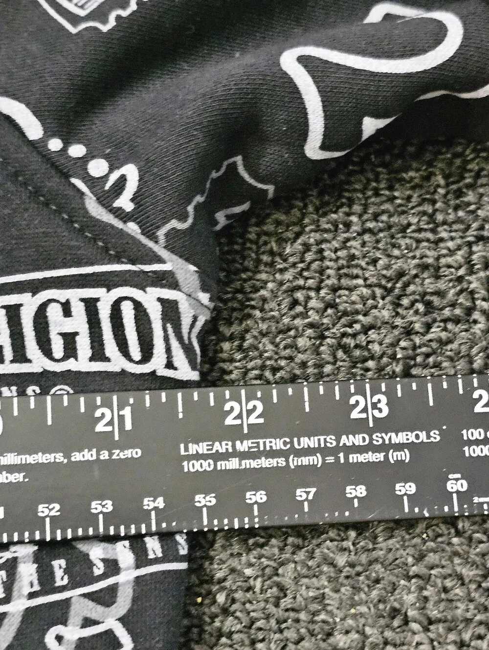 True Religion Men's L Buddha & World Tour Ticket Allover Print Hooded Pullover